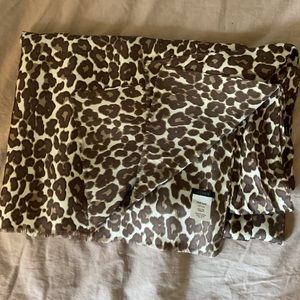 Vintage J Crew, 100% silk, leopard print scarf